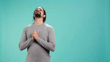 Zen-spiritual-man-doing-worship-hand-gesturing