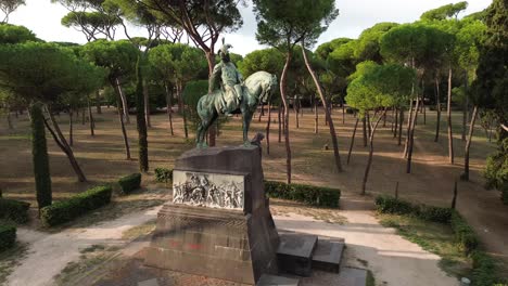 monumento al rey umberto i en villa borghese, un enorme parque en roma