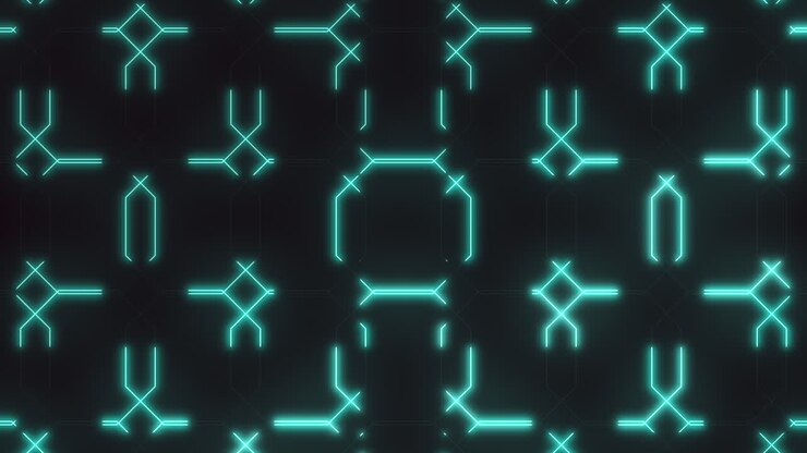 Futuristic illusion neon green abstract lines on black gradient