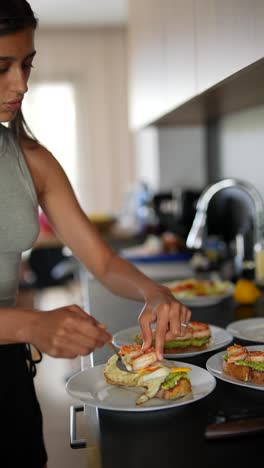 woman preparing shrimp toast