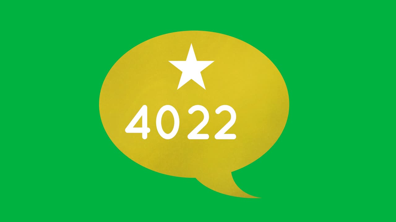 burbuja de habla amarilla con el número 4k