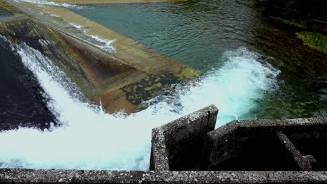 river with fish race lock. to help fish migrate up river.