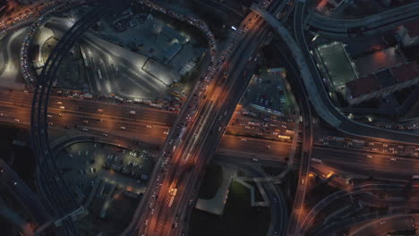 Huge-Freeway-interchange-at-Night-with-Car-Traffic-in-Istanbul-Financial-District