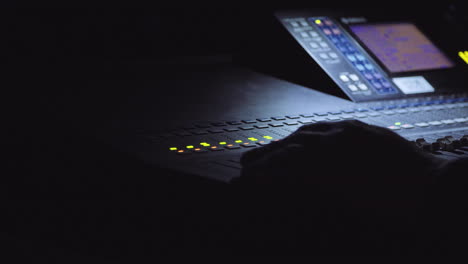 sound engineer works at event