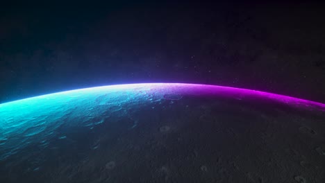 neon planet in space