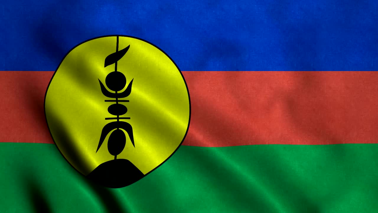 bandera de nueva caledonia con un bucle sin costuras de 4k