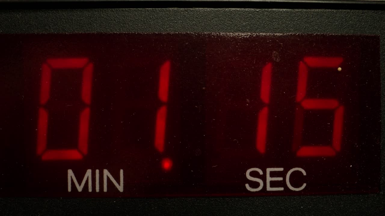 tiempo de visualización del temporizador digital