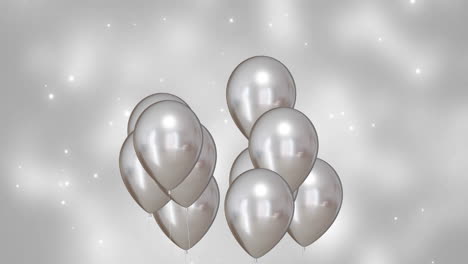 animation of silver balloons on silver background