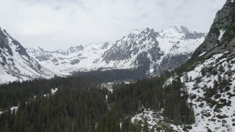 establshing forward reveal shot of the lake popradske, located in slovak tatras