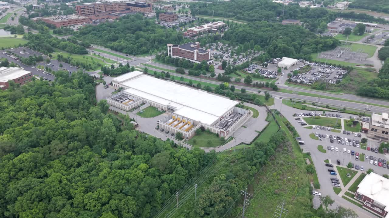 Data center facility in Nashville, Tennessee for critical computing data and networking equipment for the information security industry - aerial orbit