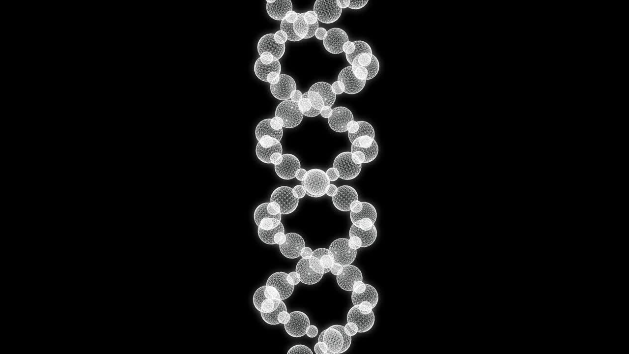 폴리머 분자 또는 대분자의 3d 홀로그램 스크린 - 루프