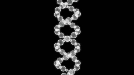 pantalla holográfica 3d de una molécula de polímero o macromolécula - bucle