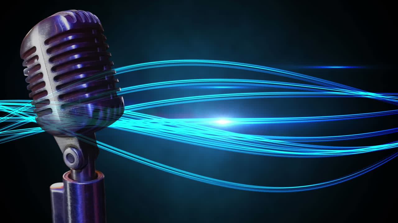 Microphone on a blue background