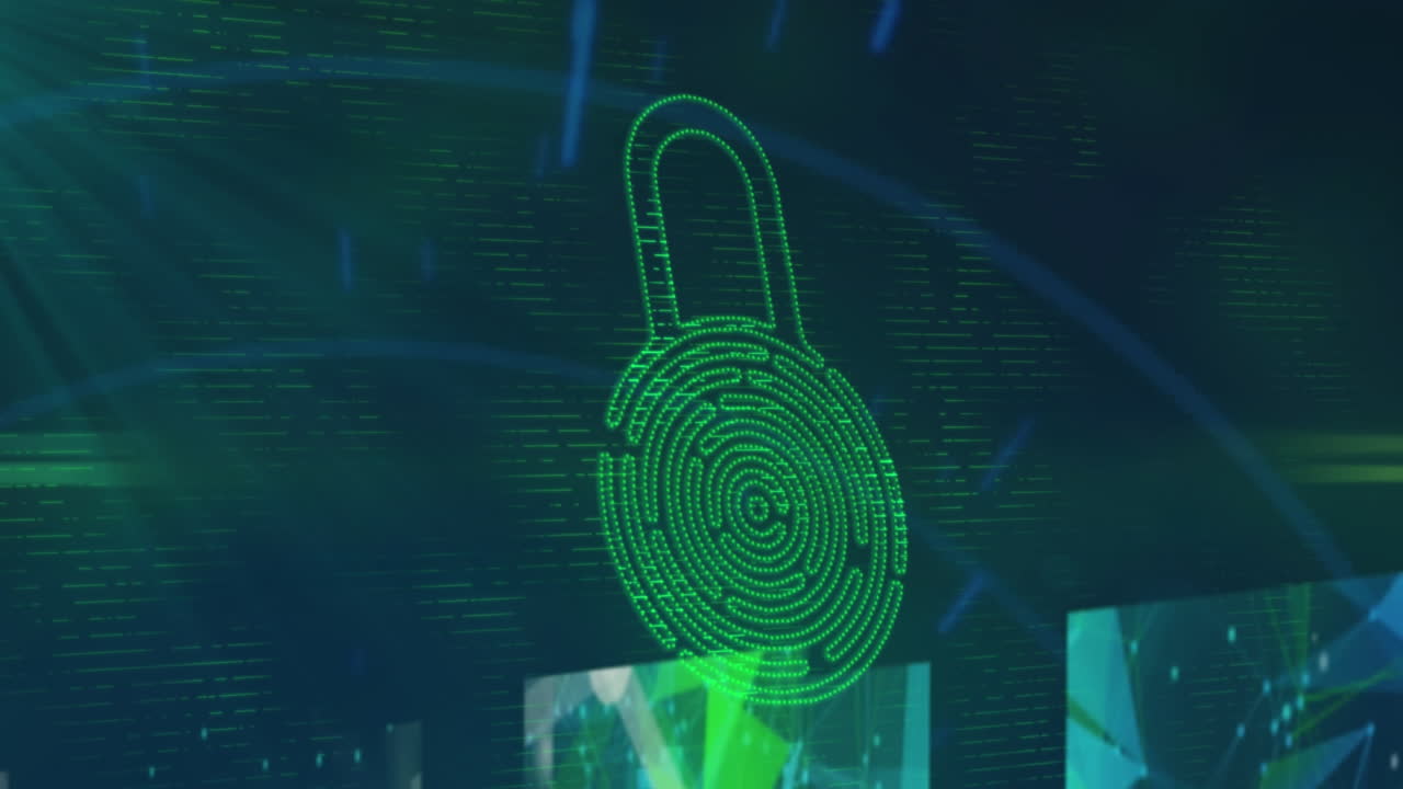 animación del procesamiento de datos a través de un candado