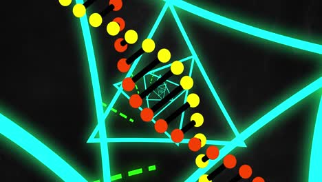 animación de la cadena de adn sobre las formas