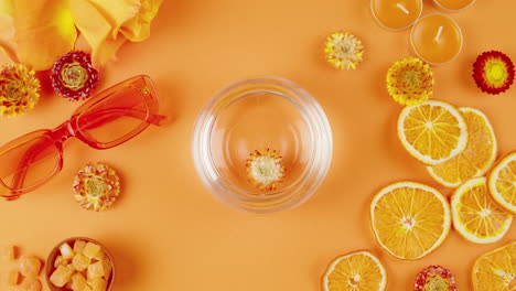 orange aesthetic still life