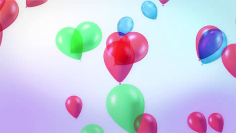 un montón de globos azules que se elevan en fondo blanco animación 4k canal alfa de bucle.