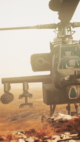 apache attack helicopter in the desert