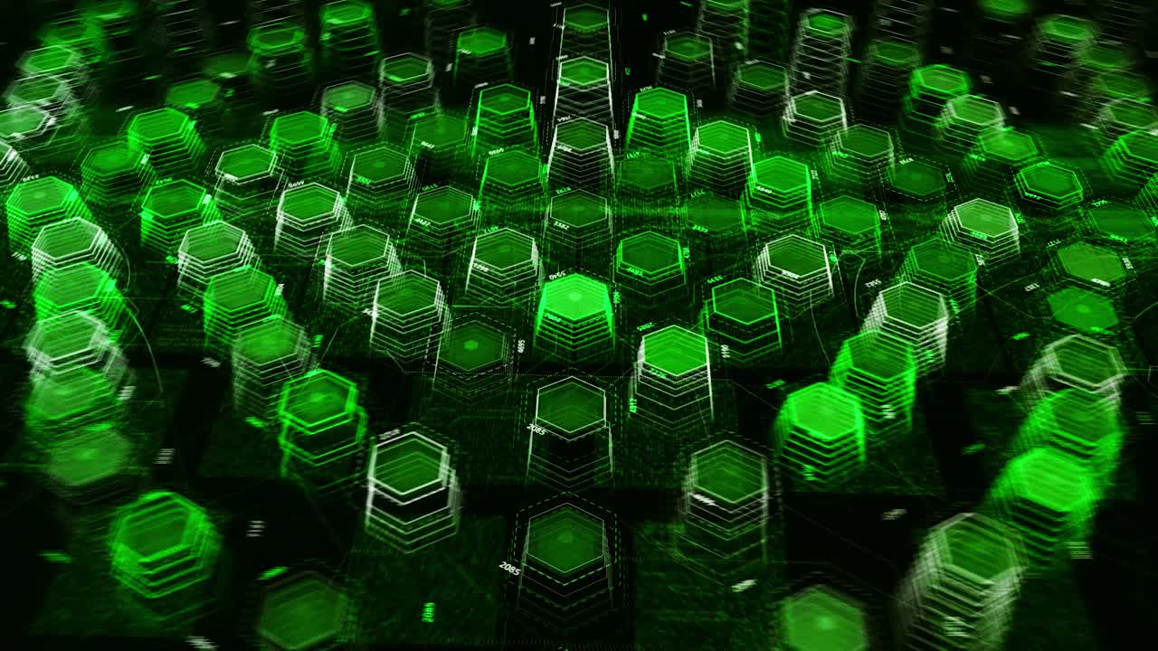 visualización de datos hexagonales abstractos