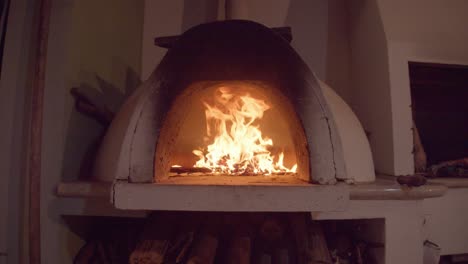 pizza oven on fire