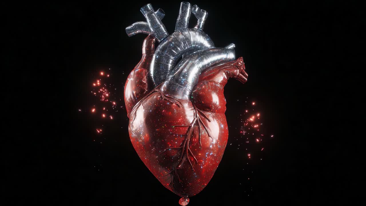 A Stunning Artistic Depiction of a Heart Balloon Capturing the Essence of Love and Emotion with a Striking Visual Presentation, Celebrating the Beauty of the Heart in Various Forms