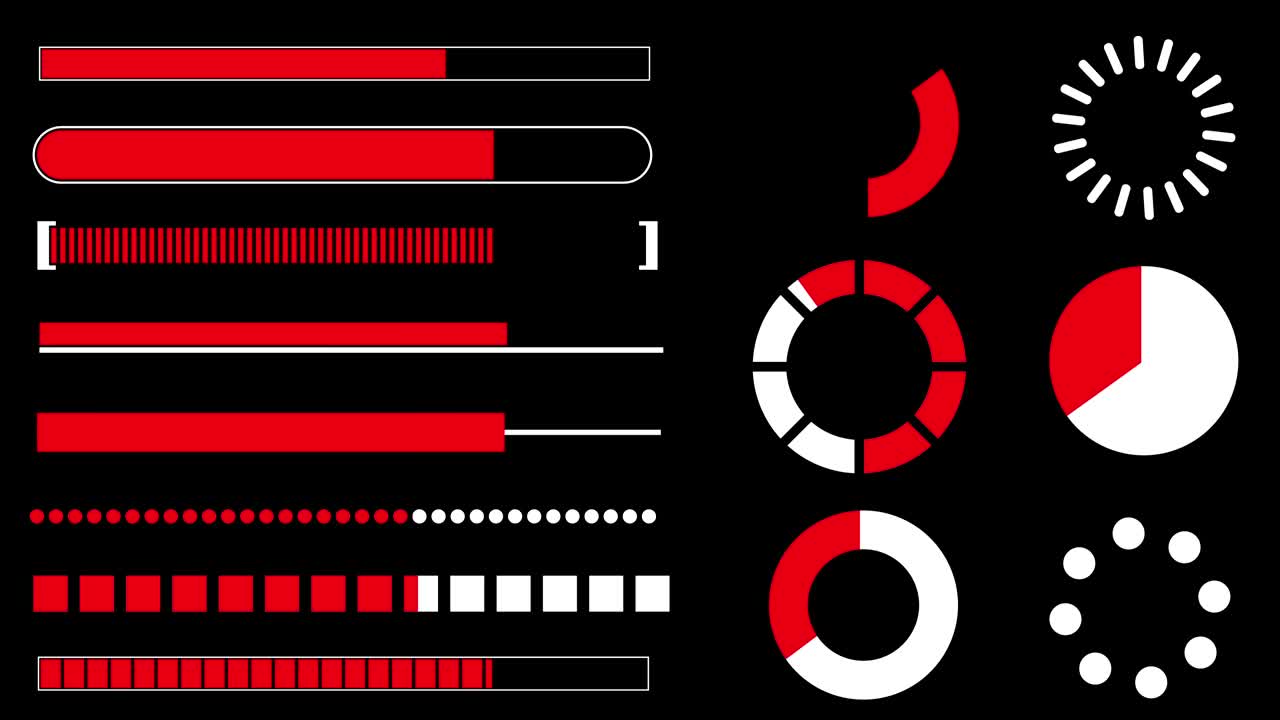 Set animation graphic futuristic HUD elements for user interface.