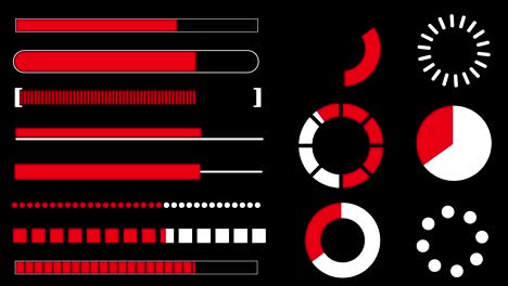 set animation graphic futuristic hud elements for user interface.