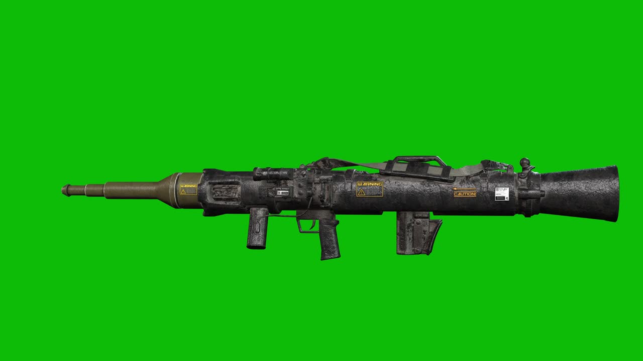 modelo 3d de un lanzador mmw moderno que gira 360 grados en una pantalla verde animación 3d