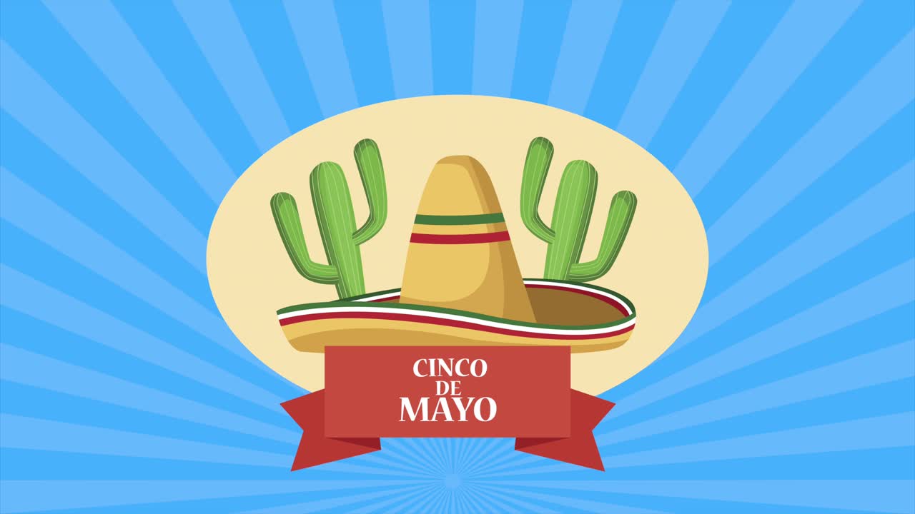 celebración del cinco de mayo con sombrero mariachi