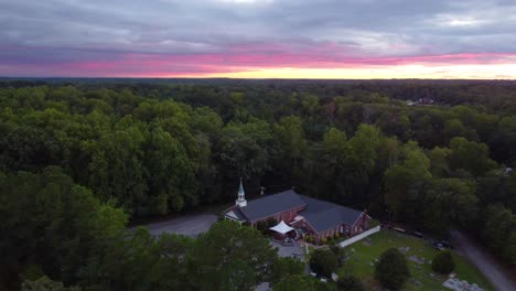 a drone dolly at sunset in rural south carolina