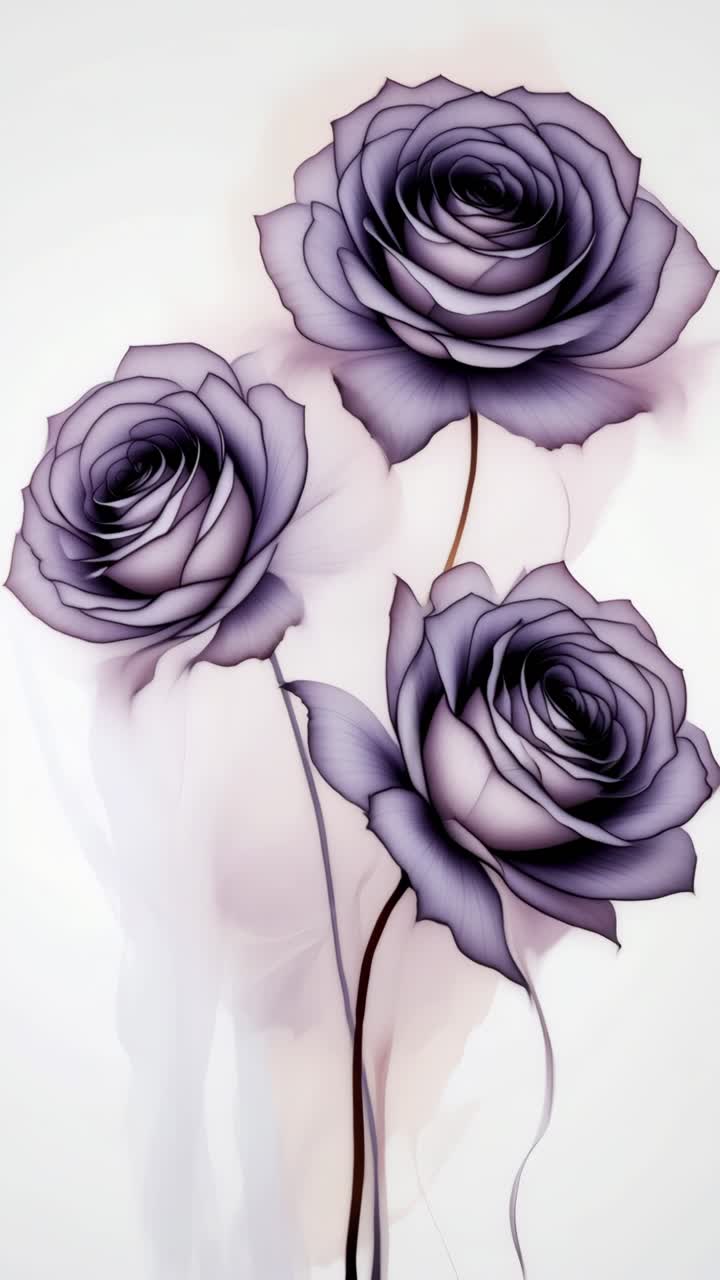 Elegant close-up of translucent purple flowers with soft lighting, creating a dreamy, ethereal