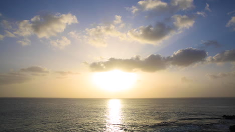beautiful sunset with clouds crossing the horizon.