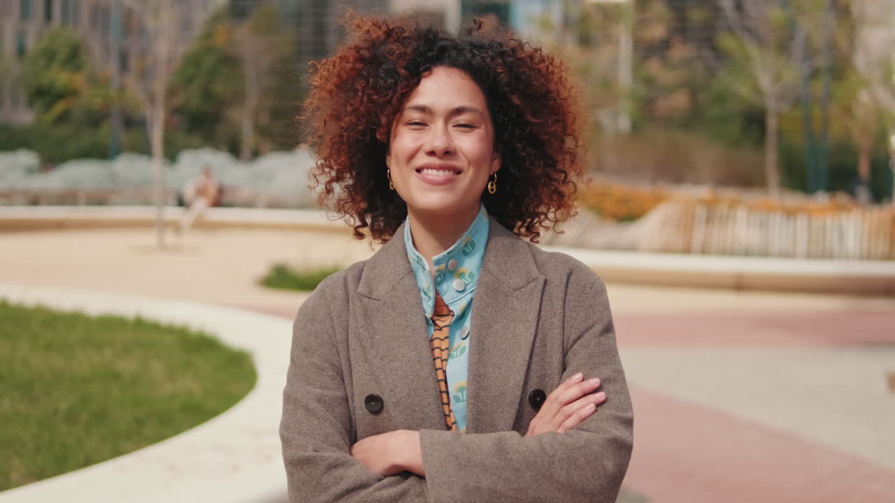 Portrait of a Happy Woman in the City