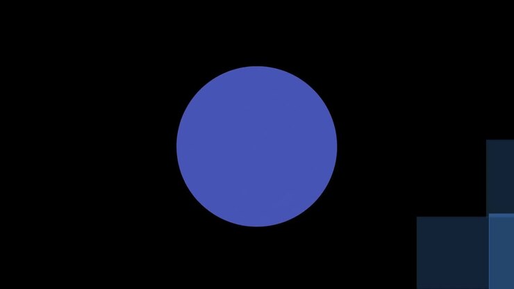 Animazione di un motivo a cerchi blu che si muove su uno sfondo blu e nero