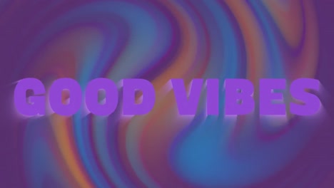 Animation-Von-Good-Vibes-Text-über-Formen-Auf-Violettem-Hintergrund