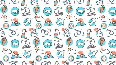 modern seamless texture background of flat travel, tourism icons