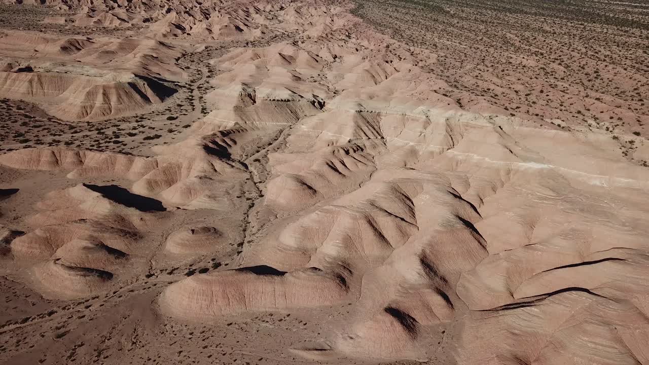 Aerial View of Desert in Countryside of Argentina. Dry Landscape Between Ischigualasto and Talampaya National Provincial Parks