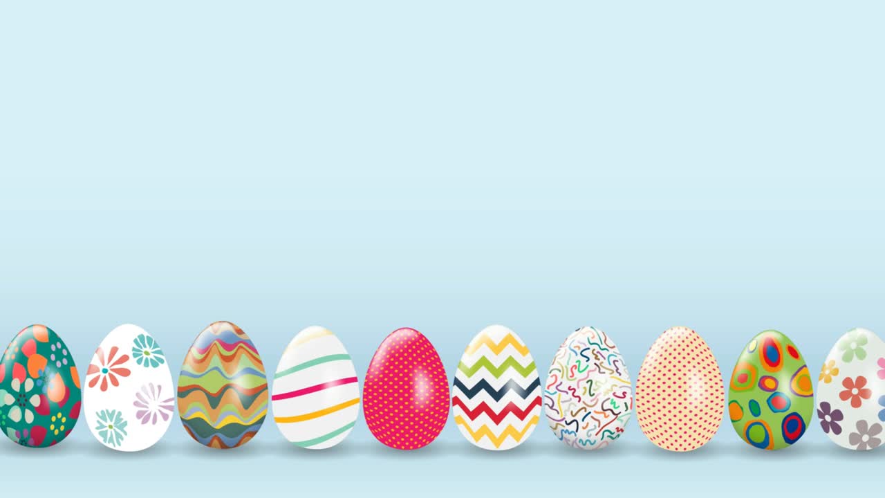 пасхальный фон с падающими яйцами. анимационная иллюстрация