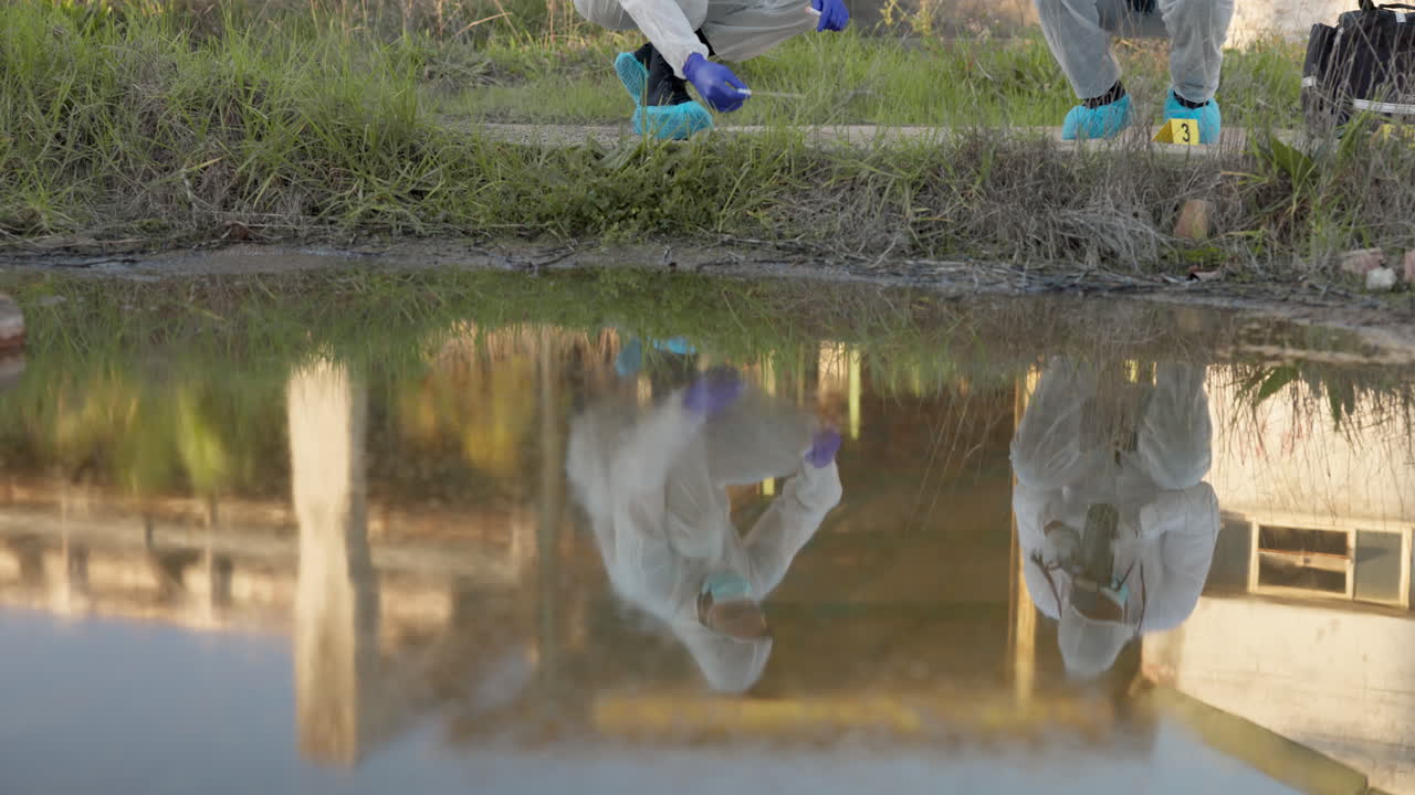 Forensic investigation at a crime scene