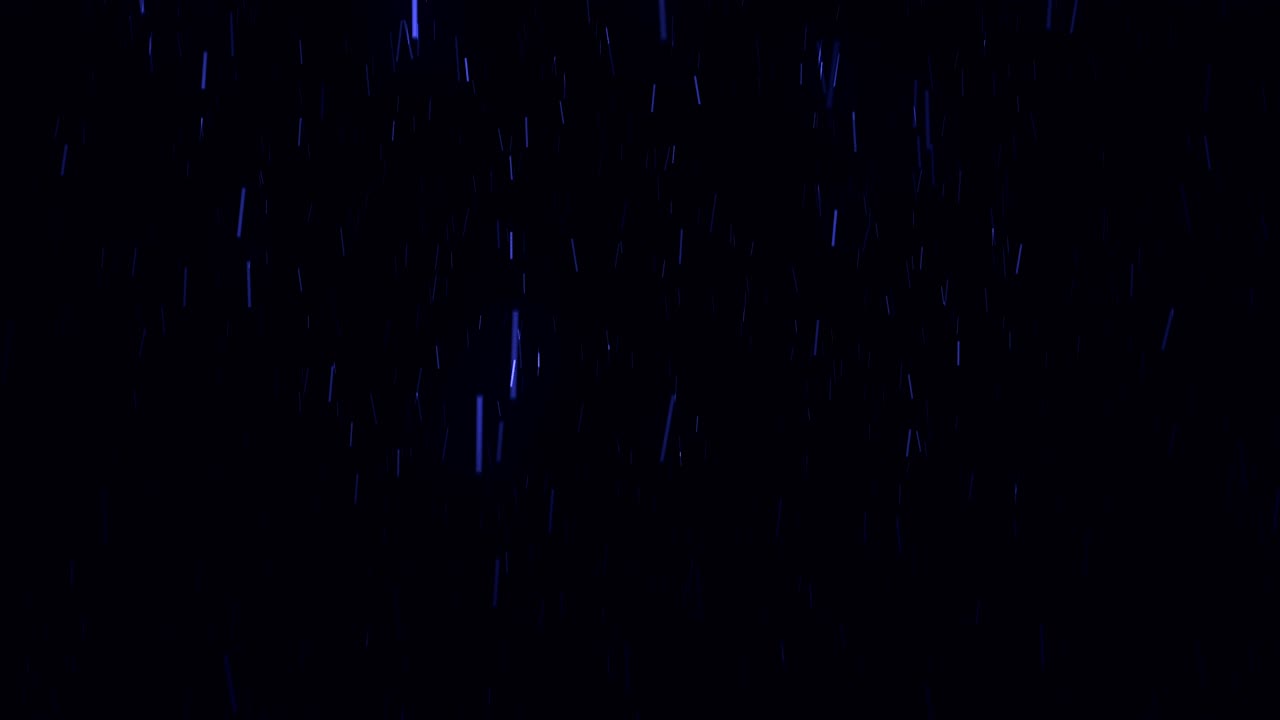 추상적인 파란색 방울은 검은색 배경에서 화면의 아래에서 위로 빠르게 움직이며, 매는 루프, 애니메이션, 날아다니는 물방울과 함께 추상적인