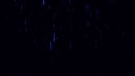 gotas de lluvia azules abstractas moviéndose rápidamente de la parte inferior a la parte superior de una pantalla en fondo negro, bucle de costuras. animación. lluvia abstracta con gotas voladoras