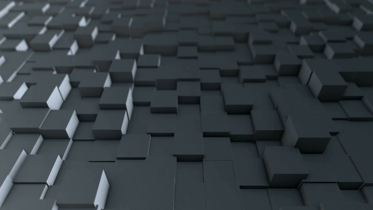 Metallic boxes animated. 3d cubes slow motion