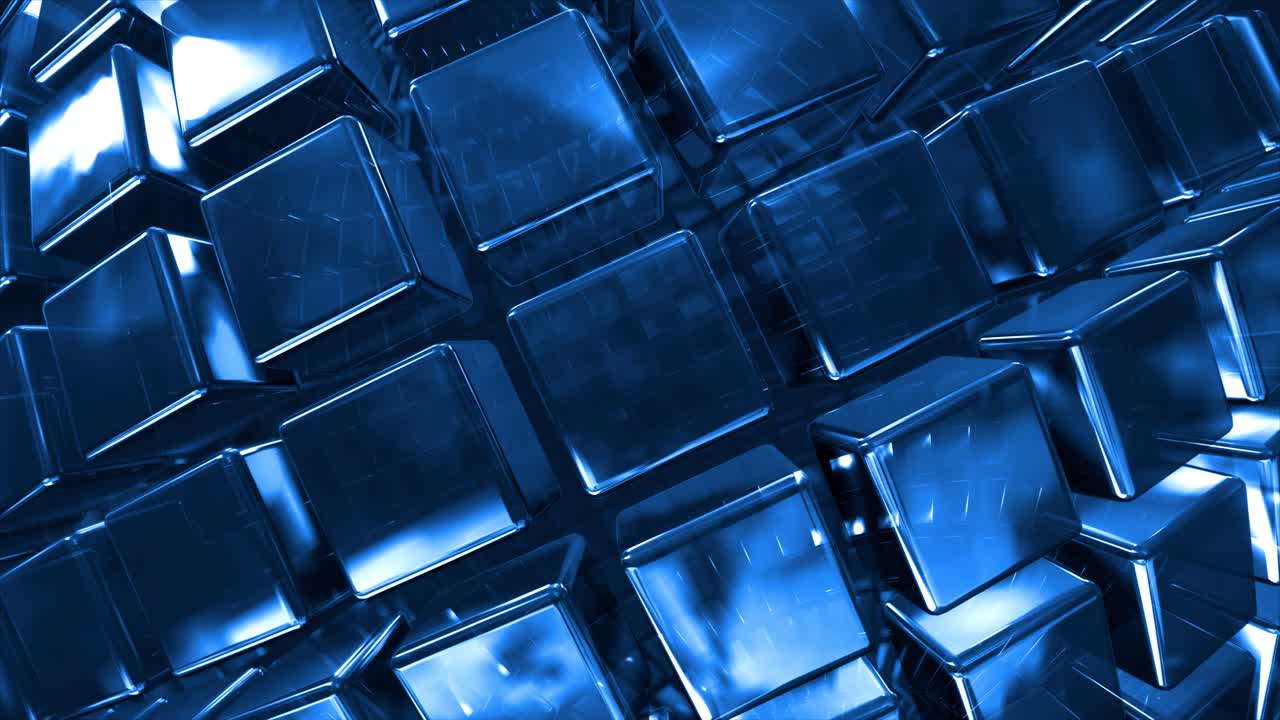 Abstract Blue Cubes Background