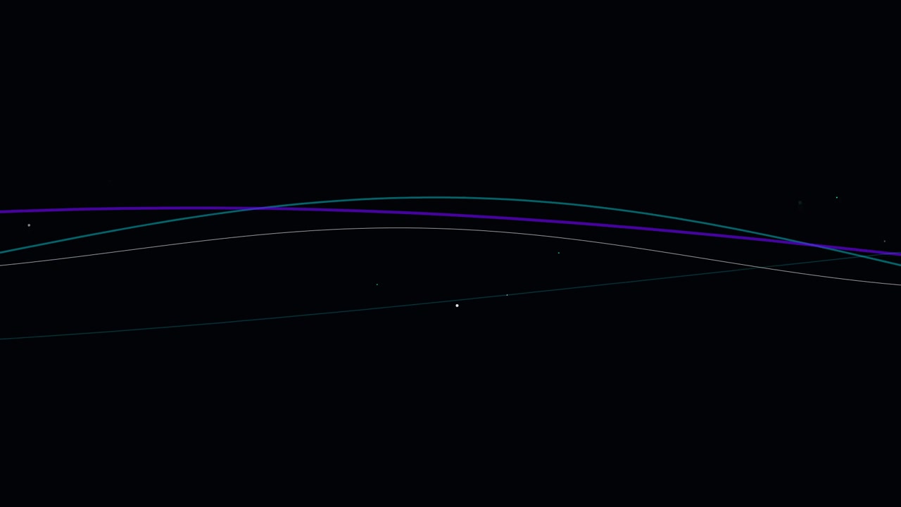 Sfondo animato astratto con linee al neon fluide e particelle