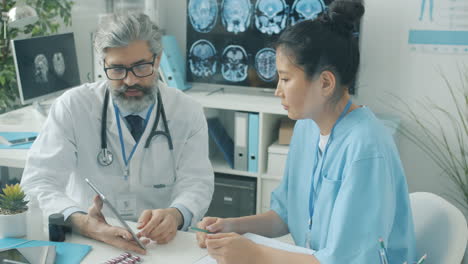 doctor and nurse consultation