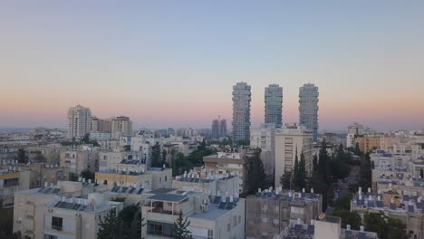 antena del norte de tel aviv israel durante la puesta de sol - edificios altos 12