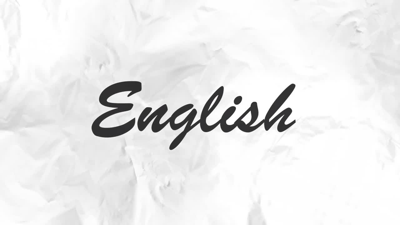 Animation of english text over moving shapes