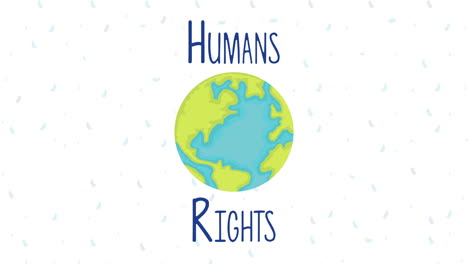 human rights animation with world planet