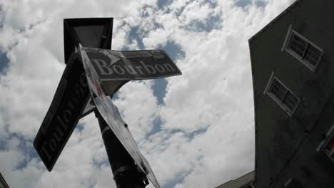 time lapse shot of bourbon street sign in new orleans louisiana 2