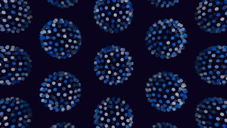 whimsical blue polka dot pattern on dark background